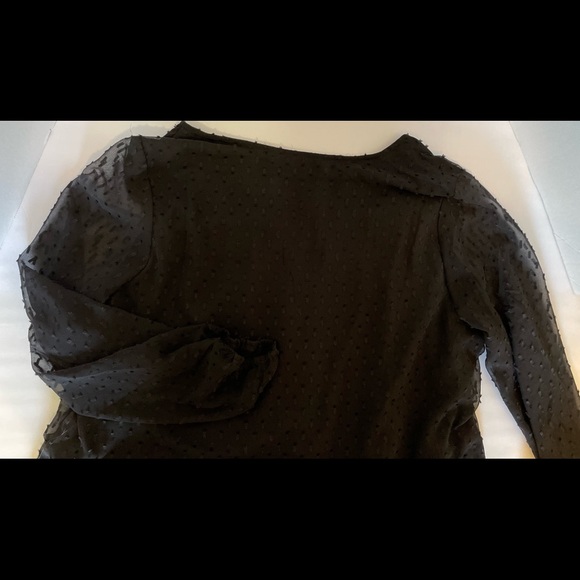 Tantrums Black Dotted Swiss Embroidered Peasant Boho Ladies Top Size Large - Picture 13 of 16